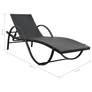 vidaXL Sun Lounger with Cushion Poly Rattan Brown-2