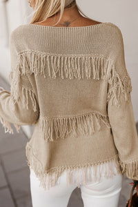 Dakota Boho Tasseled Knitted Sweater-1