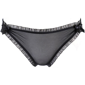 Flirty Ruche Sheer Peek-A-Boo Panty Axami Sweet Angel Black-5