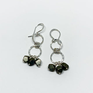 Pyrite Chandelier Drop Earrings-0