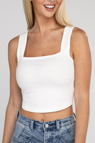 Cotton Square Neck Cropped Cami Top-9