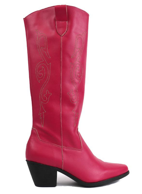 Belle 1 Fuchsia Western Under-the-Knee Boots-1