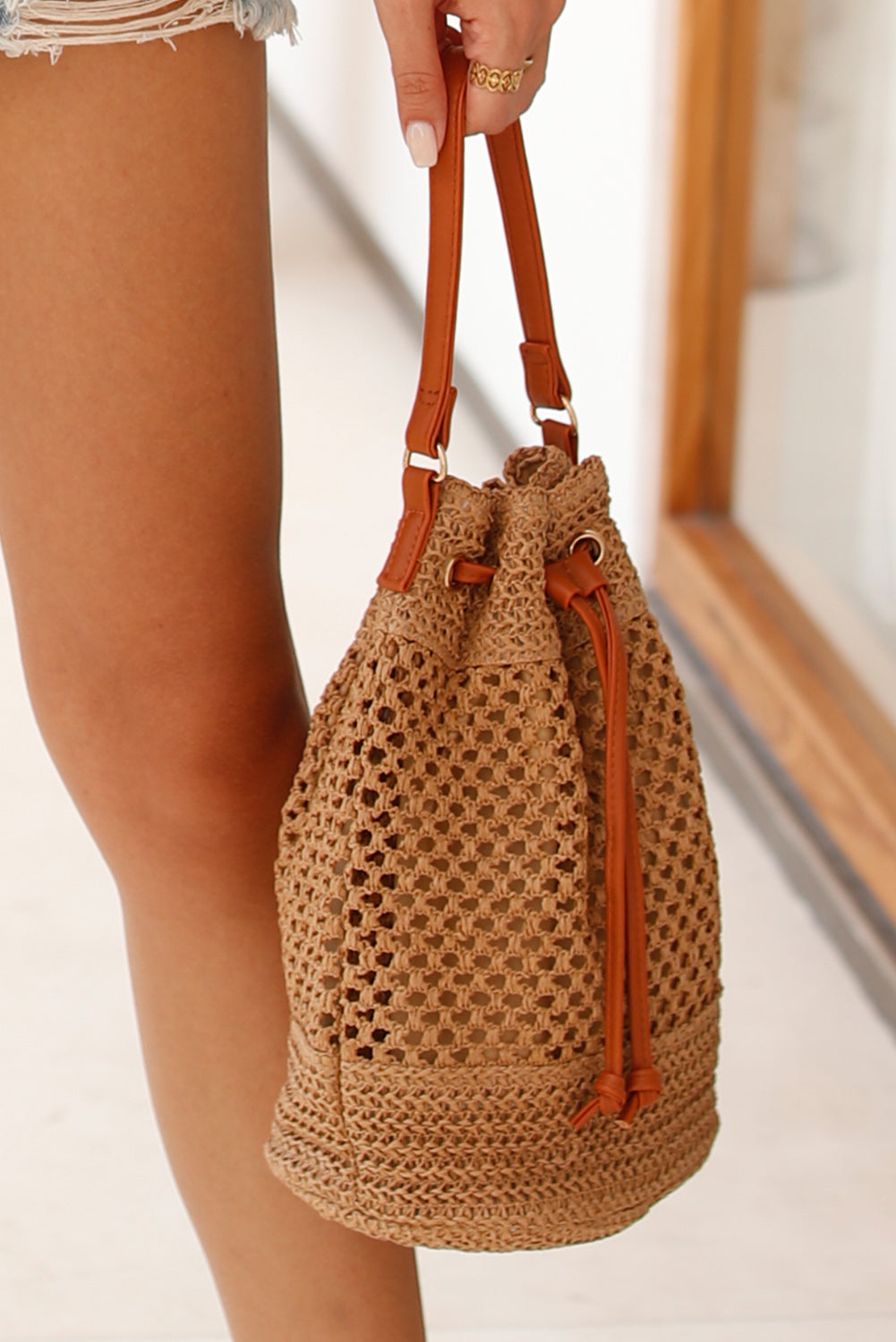 Noah Woven Bucket Bag-0