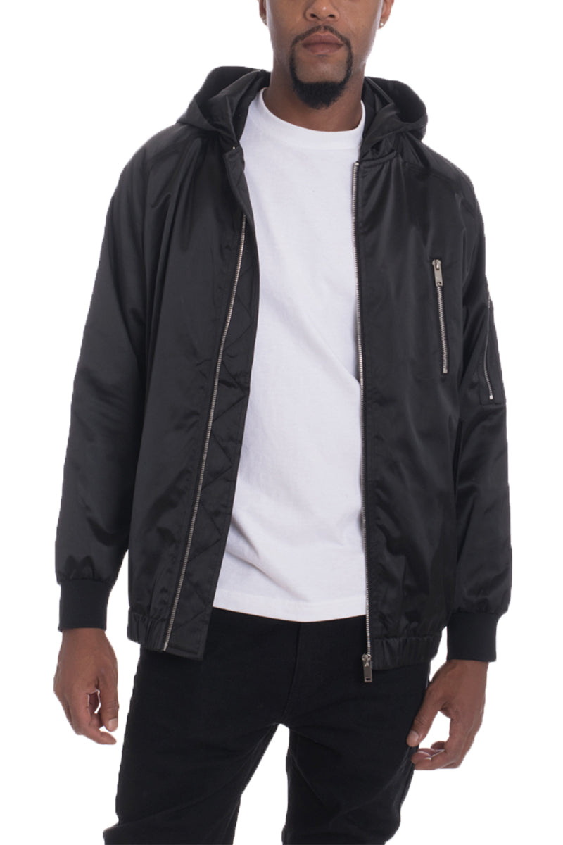 Bourne Hooded Satin Windbreaker-1