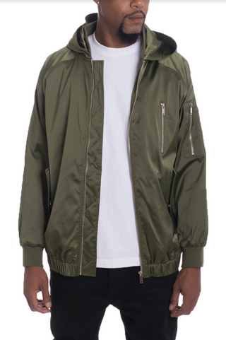 Bourne Hooded Satin Windbreaker-0