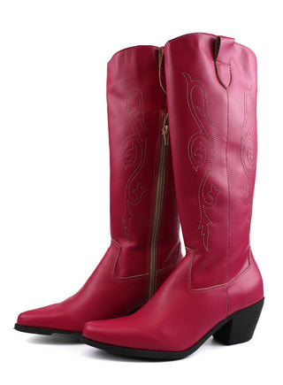 Belle 1 Fuchsia Western Under-the-Knee Boots-0