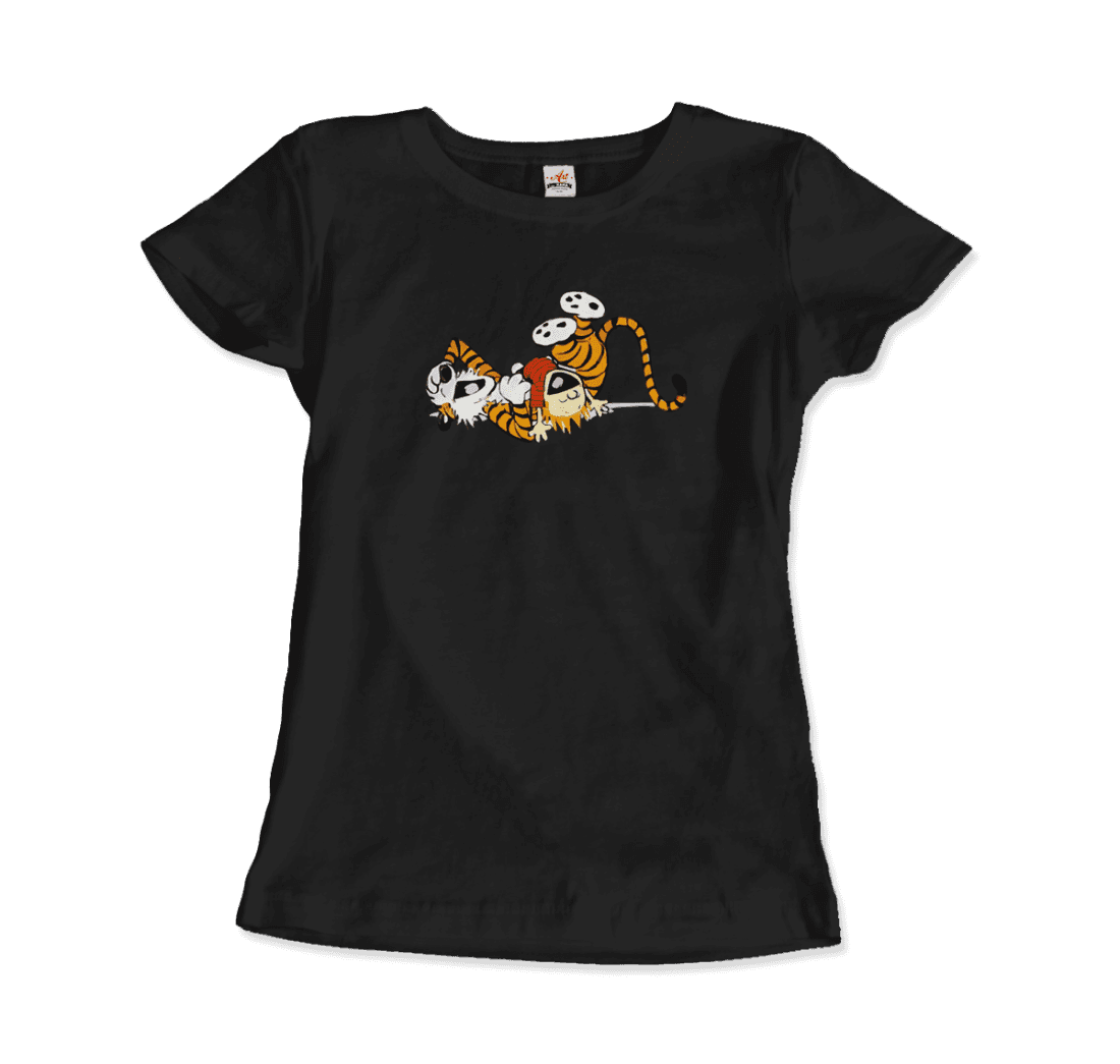 Calvin and Hobbes Laughing on the Floor T-Shirt-1