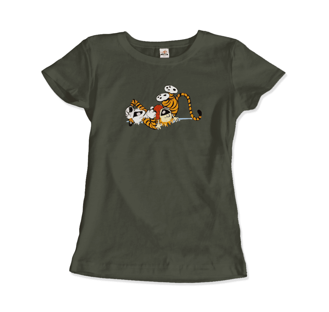 Calvin and Hobbes Laughing on the Floor T-Shirt-6