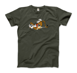 Calvin and Hobbes Laughing on the Floor T-Shirt-5