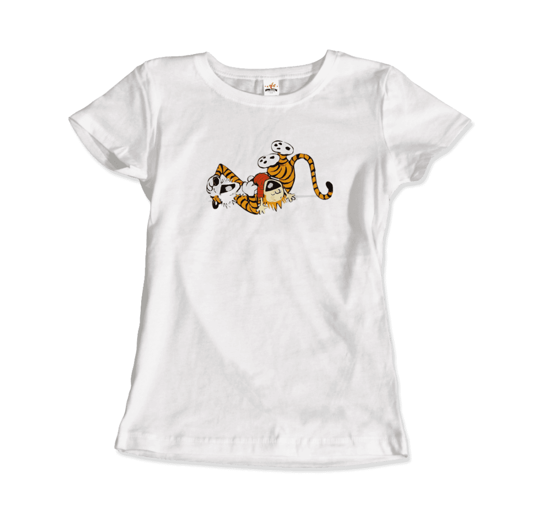 Calvin and Hobbes Laughing on the Floor T-Shirt-3