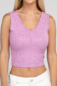 Ribbed Scoop Neck Cropped Sleeveless Top-8