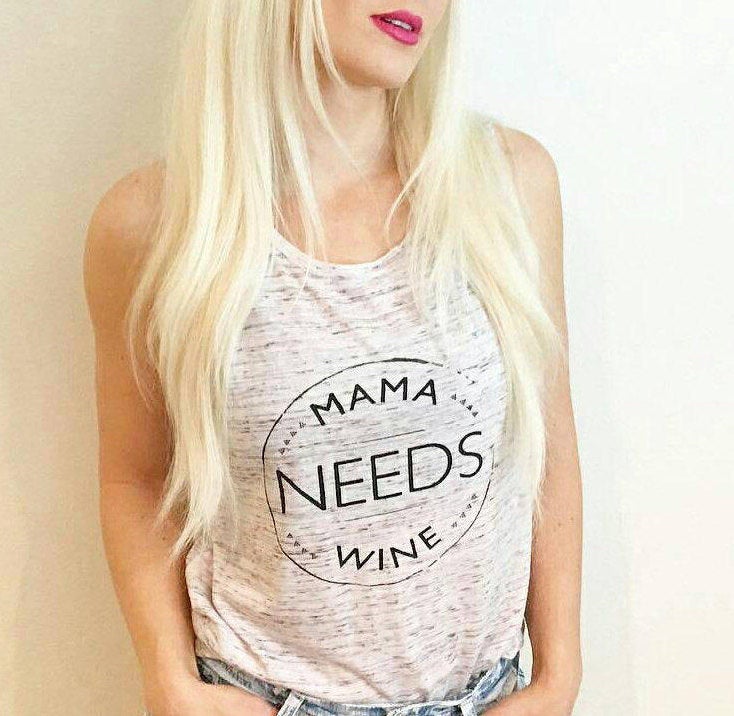 Mama Needs Wine - Muscle Tank-1