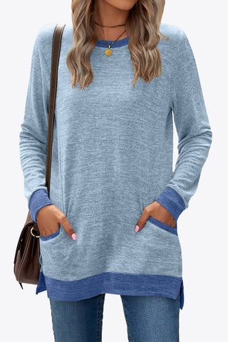 Heathered Slit Top with Pockets - Team Spirit Store USA 