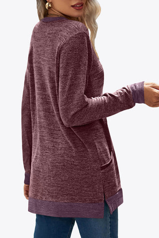 Heathered Slit Top with Pockets - Team Spirit Store USA 