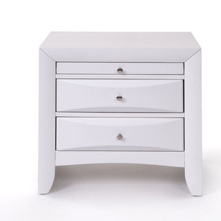 Elegant White 3 Drawer Nightstand - Team Spirit Store USA 