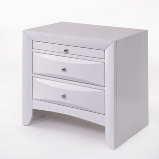 Elegant White 3 Drawer Nightstand - Team Spirit Store USA 