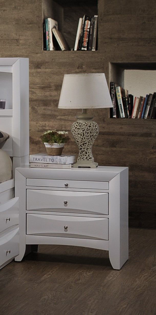 Elegant White 3 Drawer Nightstand - Team Spirit Store USA 