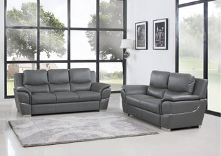 69'" X 34'"  X 35'" Modern Gray Leather Sofa And Loveseat - Team Spirit Store USA 