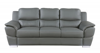 69'" X 34'"  X 35'" Modern Gray Leather Sofa And Loveseat - Team Spirit Store USA 