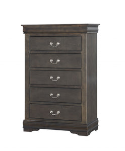 5 Drawer Dark Gray Wood Chest - Team Spirit Store USA 