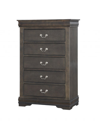 5 Drawer Dark Gray Wood Chest - Team Spirit Store USA 