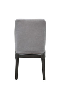 Light Gray Linen Upholstered Seat and Oak Wood Side Chair - Team Spirit Store USA 