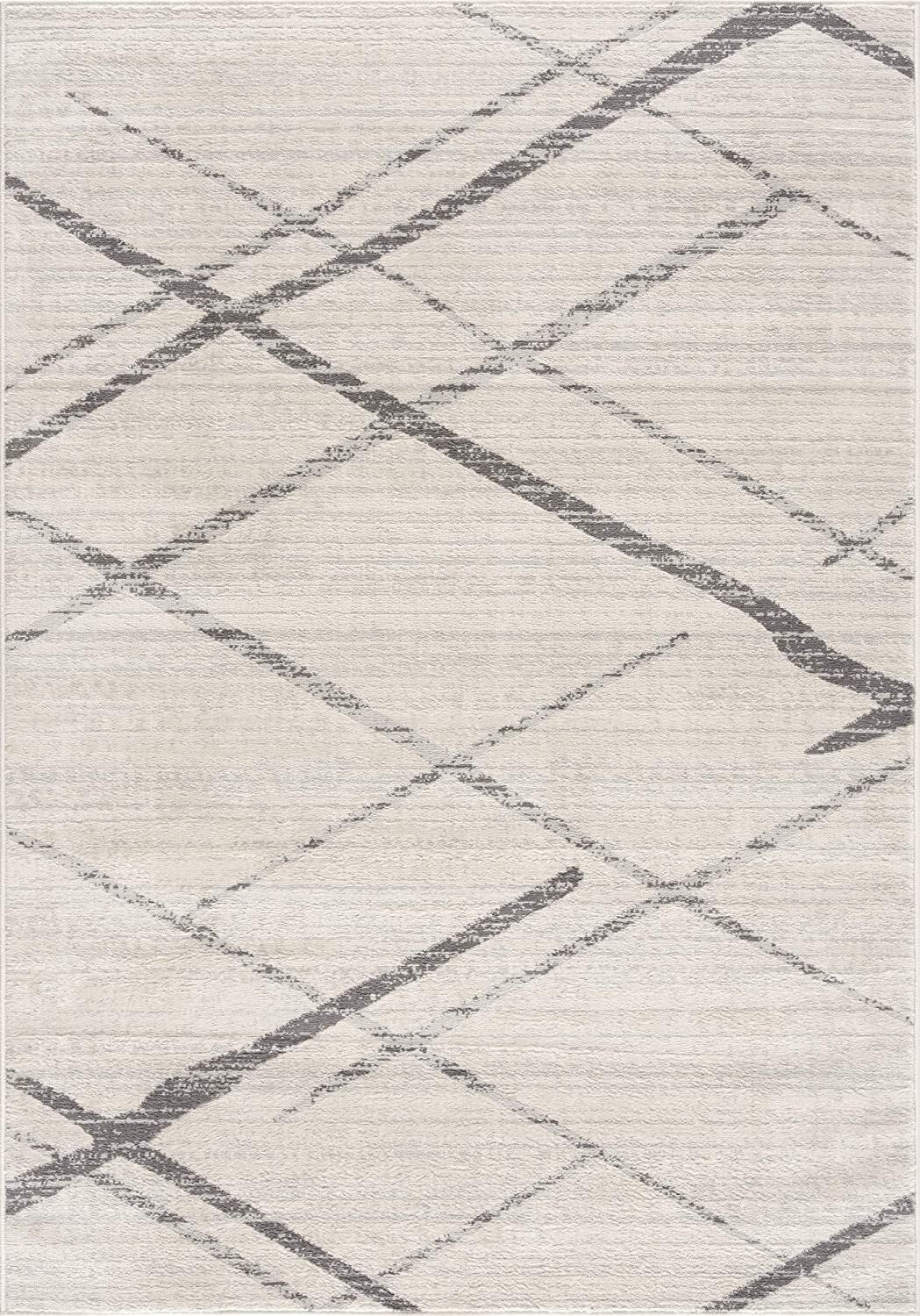 2' x 4' Gray Modern Abstract Pattern Area Rug - Team Spirit Store USA 