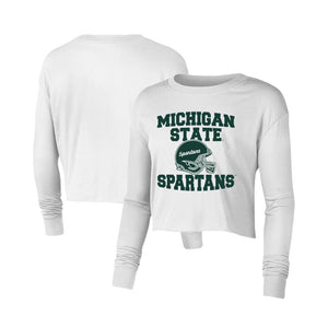 Official NCAA Michigan State Spartans FFMIC001 Unisex Cropped Long Sleeve Tshirt - Team Spirit Store USA 