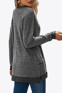 Heathered Slit Top with Pockets - Team Spirit Store USA 