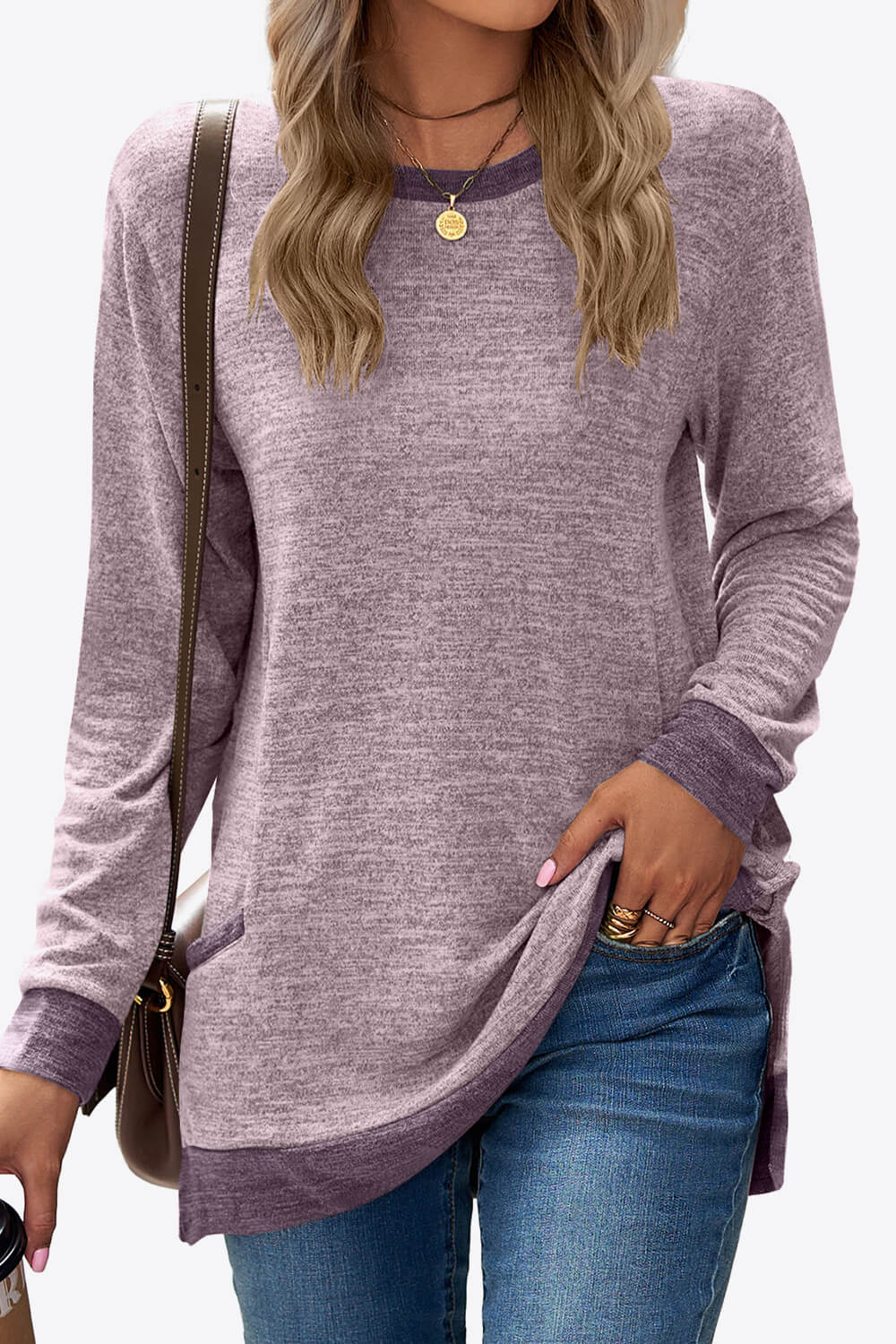 Heathered Slit Top with Pockets - Team Spirit Store USA 