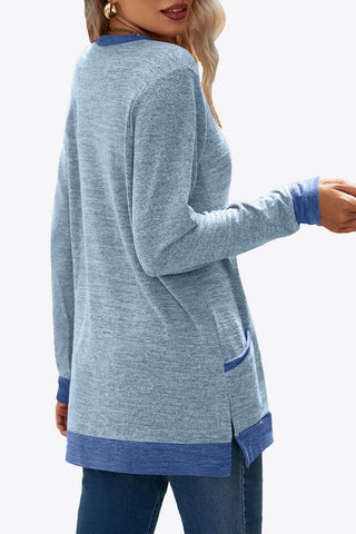 Heathered Slit Top with Pockets - Team Spirit Store USA 