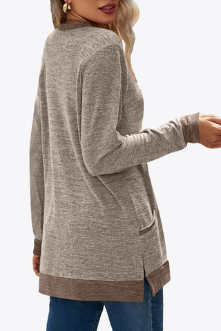 Heathered Slit Top with Pockets - Team Spirit Store USA 