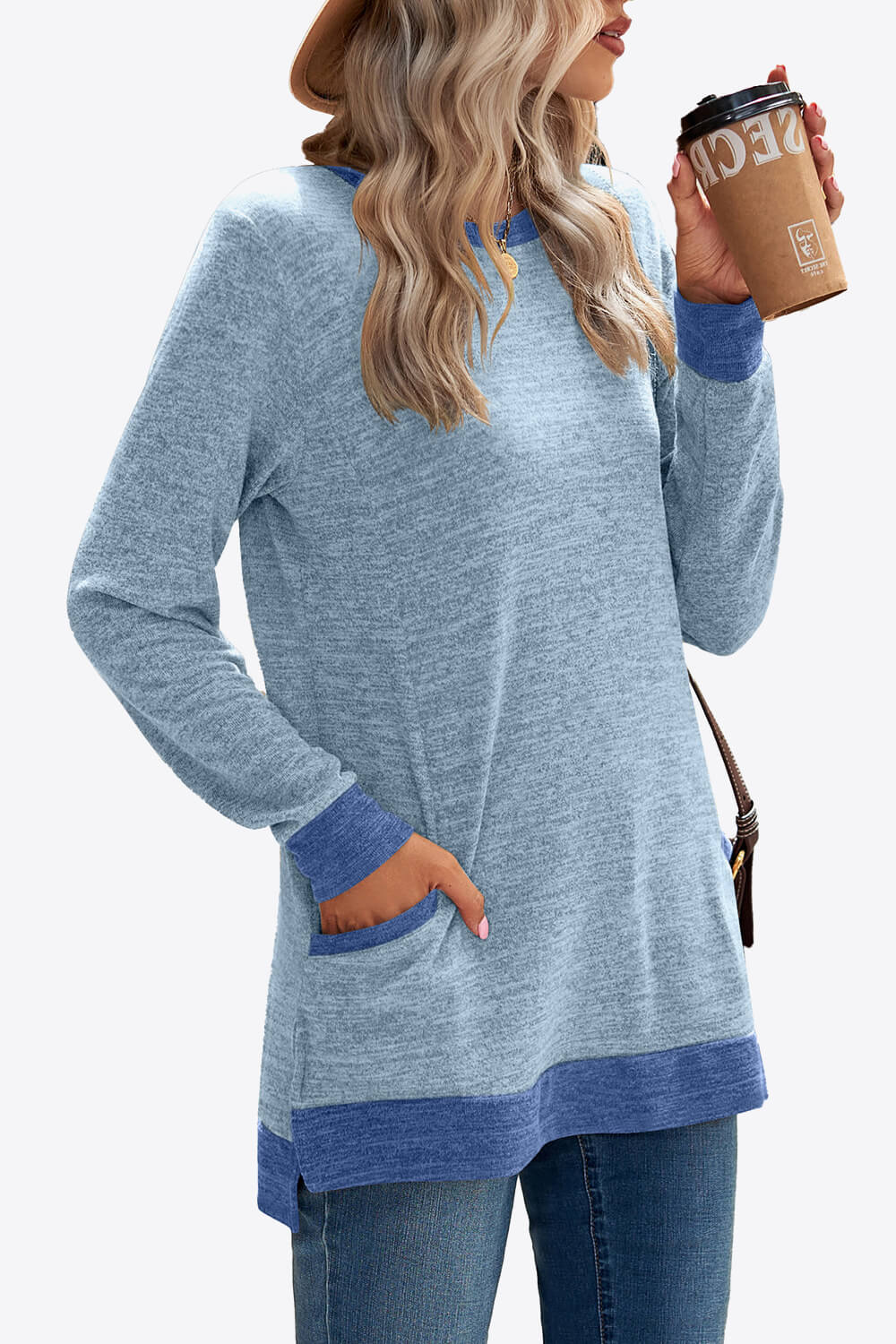 Heathered Slit Top with Pockets - Team Spirit Store USA 