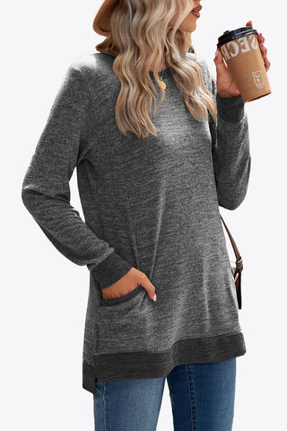 Heathered Slit Top with Pockets - Team Spirit Store USA 