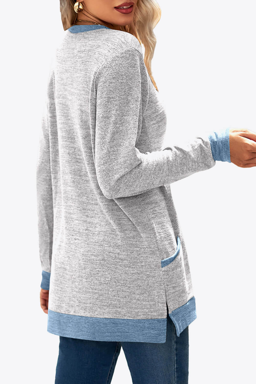 Heathered Slit Top with Pockets - Team Spirit Store USA 