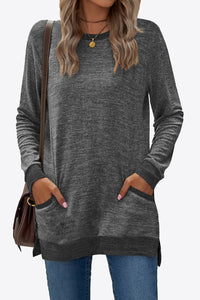 Heathered Slit Top with Pockets - Team Spirit Store USA 