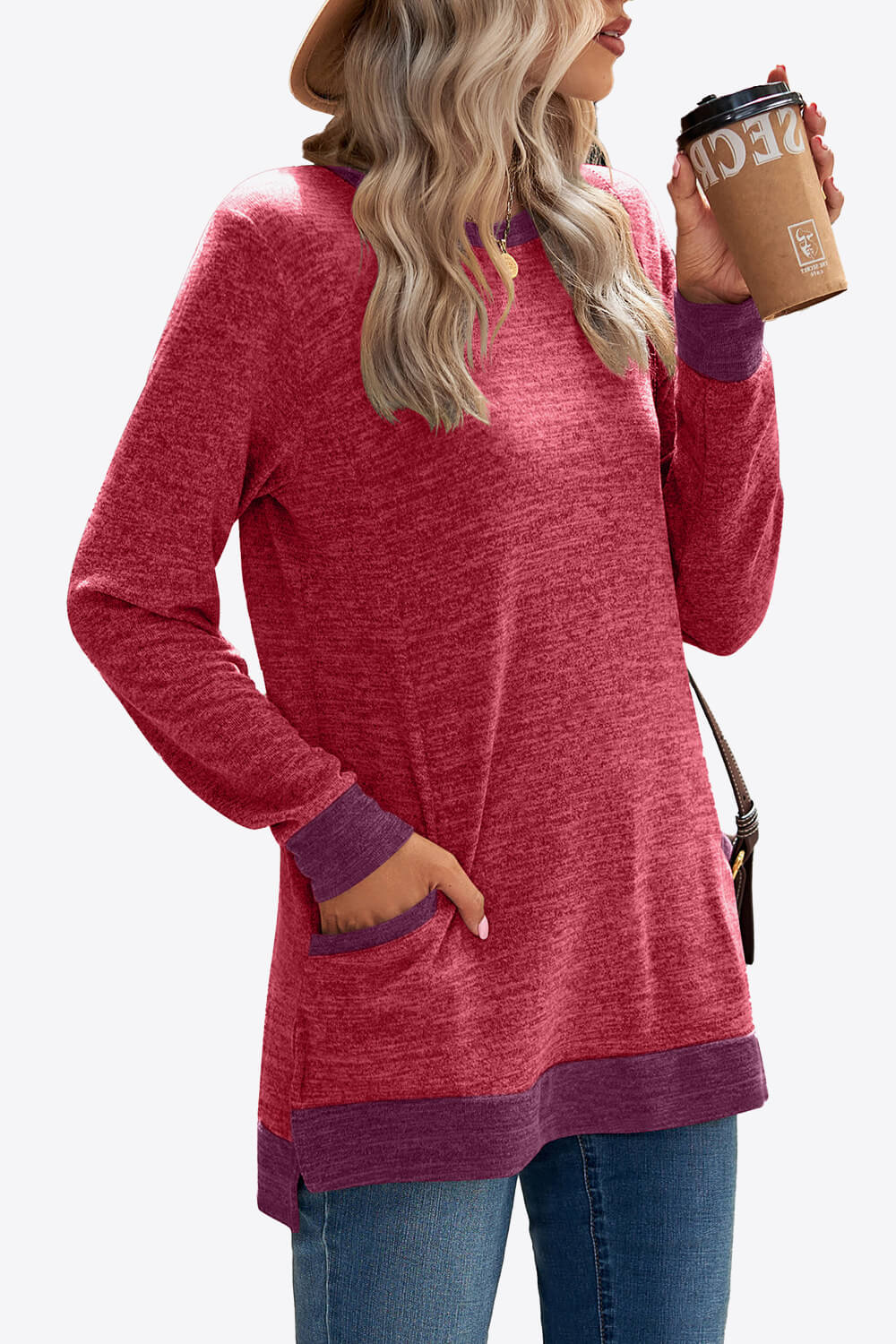 Heathered Slit Top with Pockets - Team Spirit Store USA 