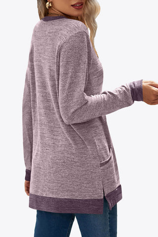 Heathered Slit Top with Pockets - Team Spirit Store USA 