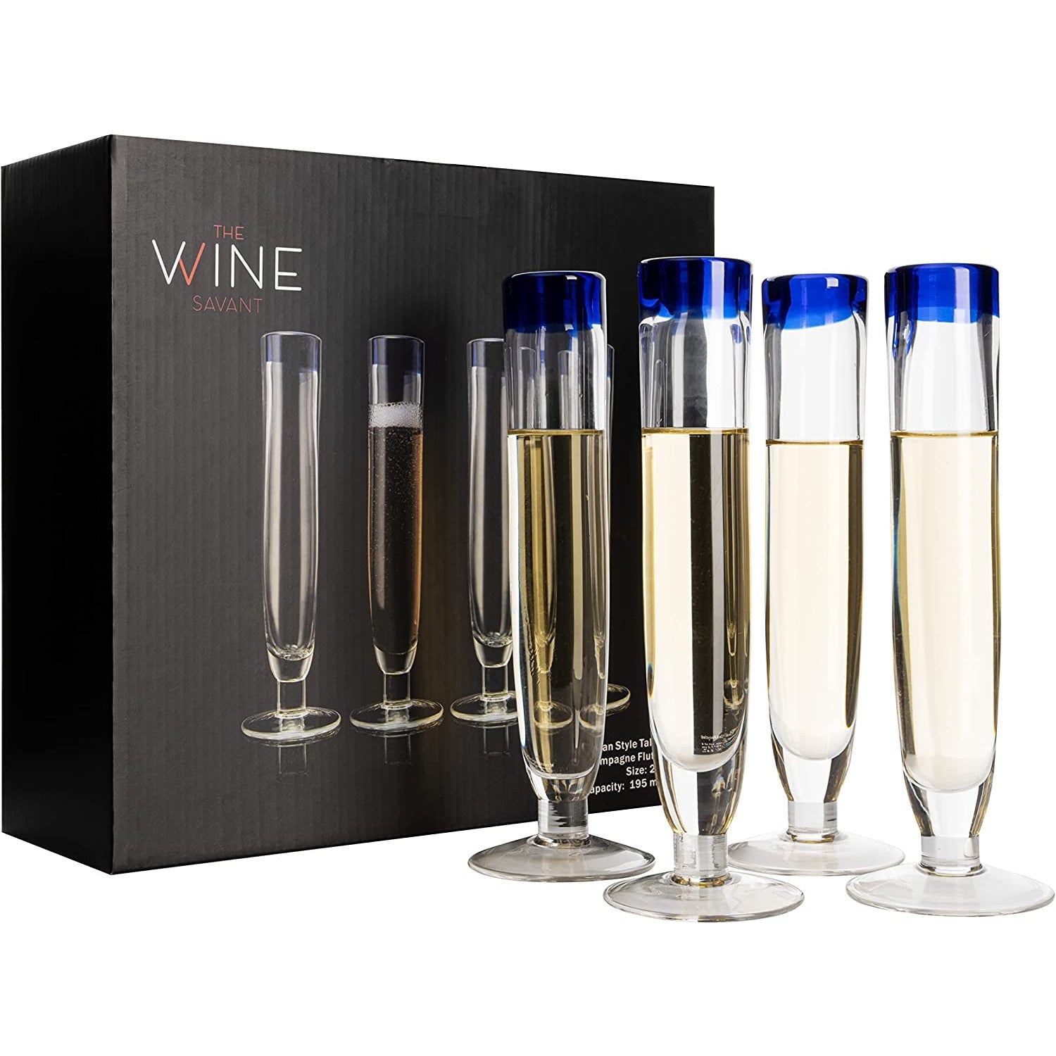 Champagne Coupes 12oz by The Wine Savant - Colorful Champagne Glasses