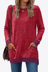 Heathered Slit Top with Pockets - Team Spirit Store USA 