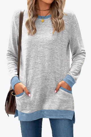 Heathered Slit Top with Pockets - Team Spirit Store USA 